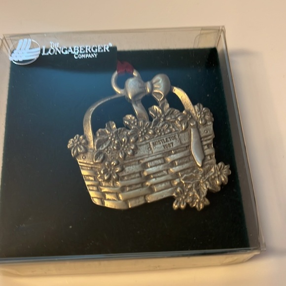 5 Vintage Longaberger Pewter Ornaments from the 80’s in original boxes NOS - Picture 7 of 8